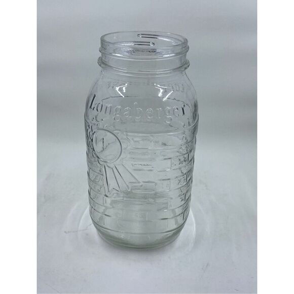 Longaberger  COLLECTOR Blue Rbbon Ball Mason 1 Qt Jar, made in USA - Picture 3 of 6